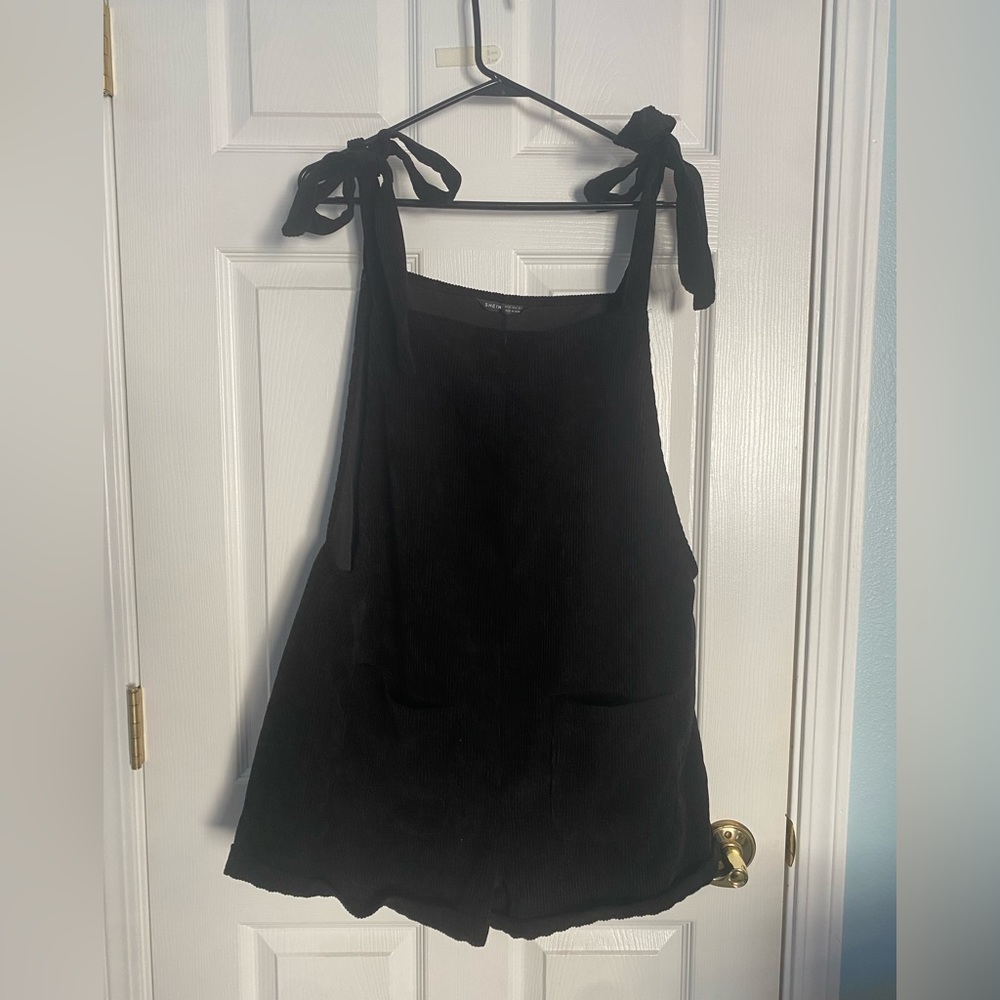 Black corduroy romper